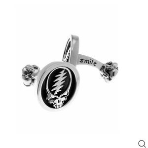 Cynthia Gale Grateful Dead Steal Your Face Sterling Silver Cufflinks